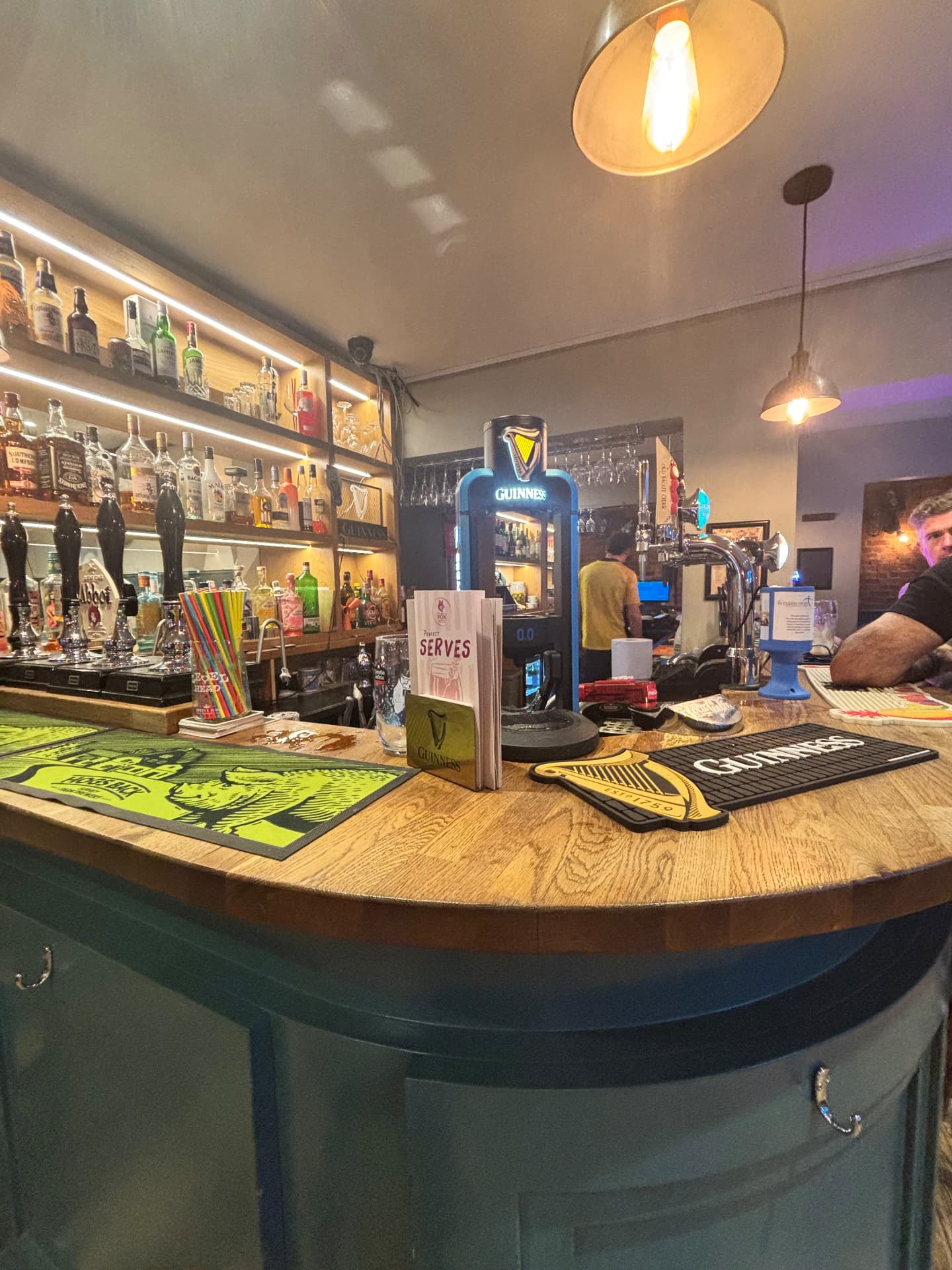 The bar at The Fox Inn, Farnham