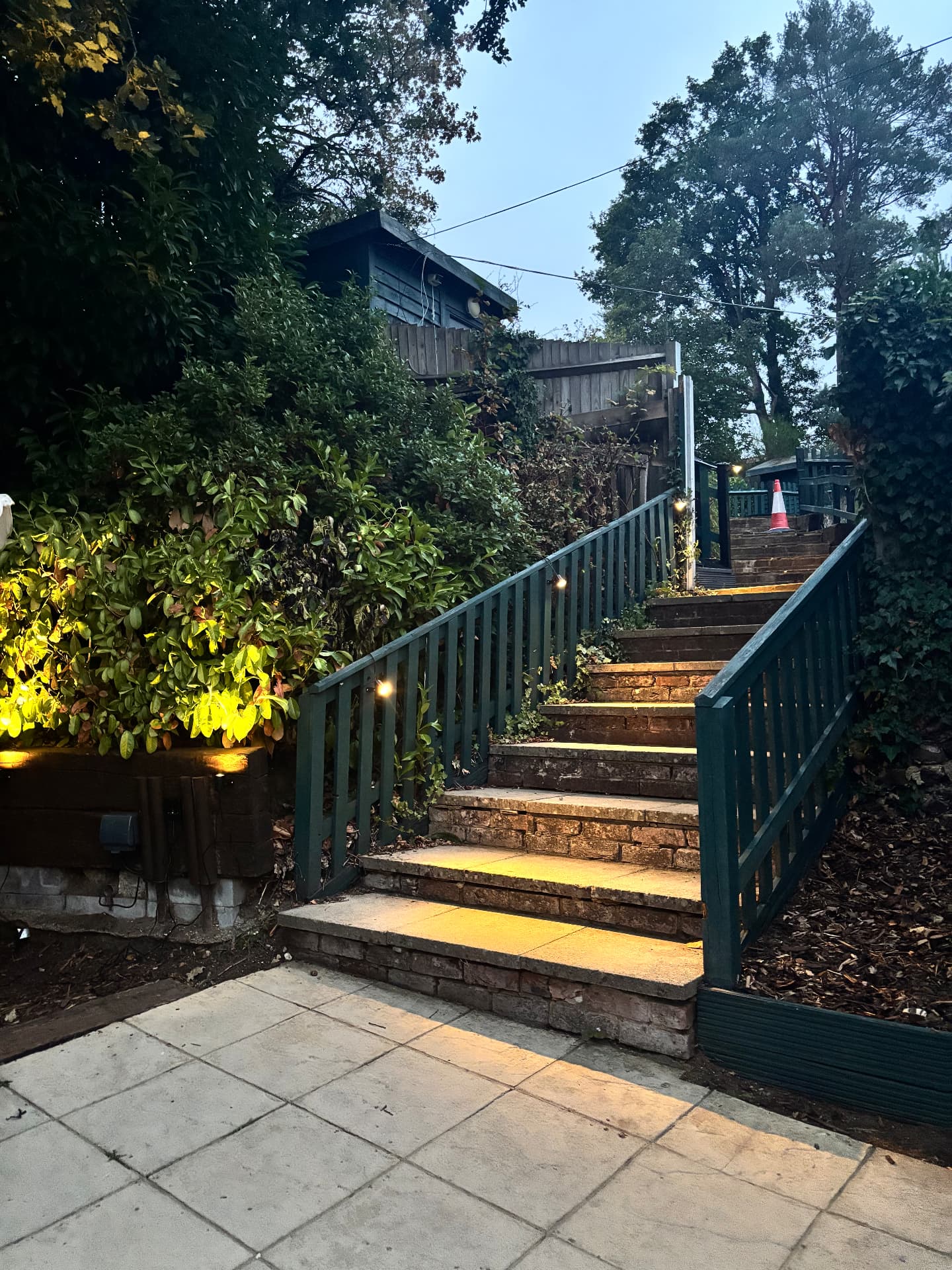 Lantern-lit garden steps at The Fox